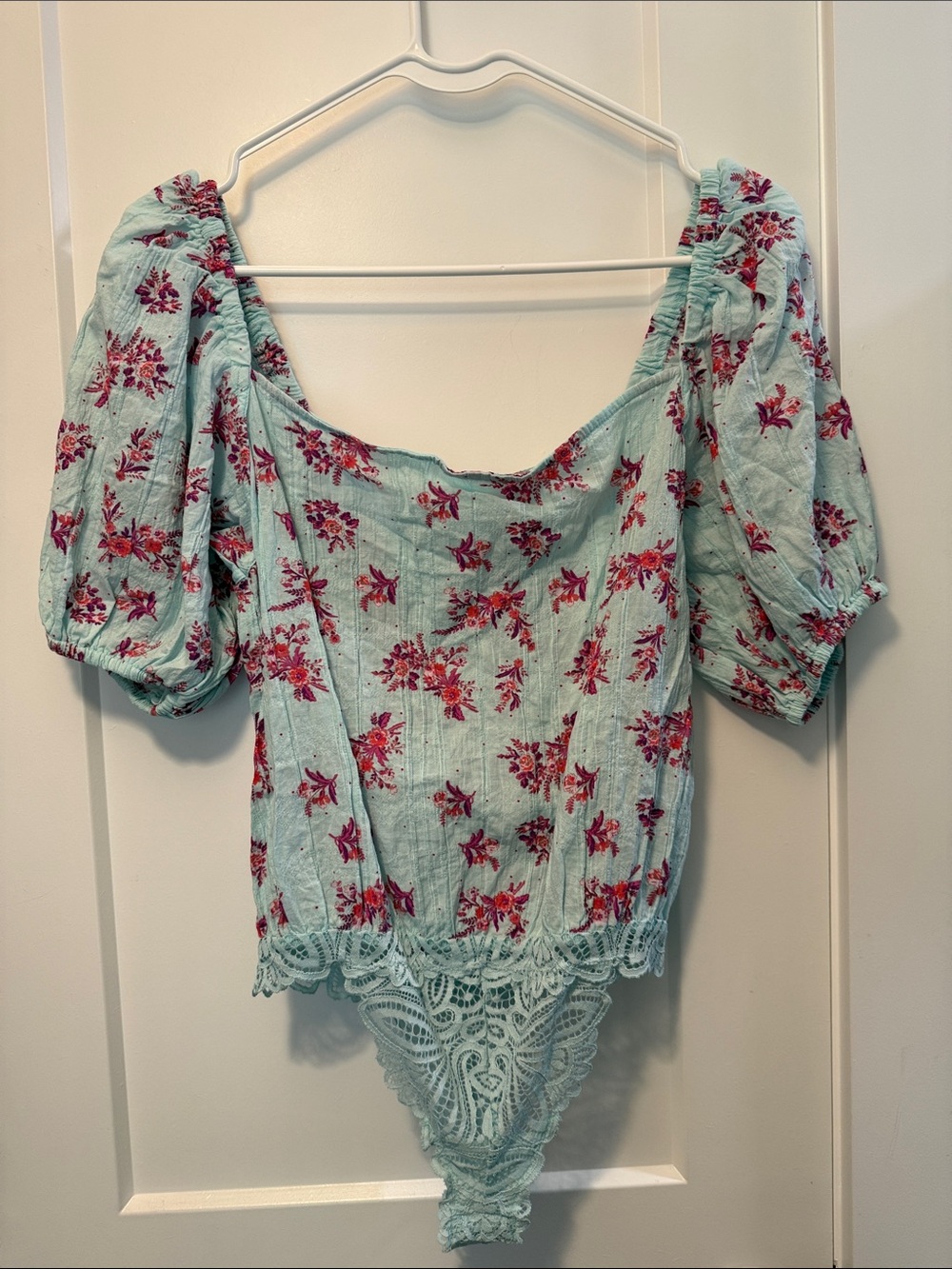 Intimately by Free People Angela Bodysuit in Blueberry Floral size XS